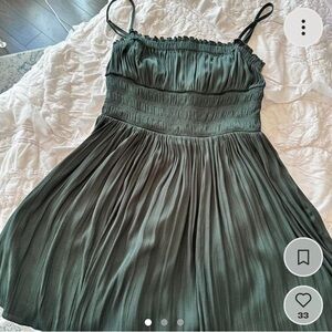 Free People Intimately Forest Green Satin Mini Dress